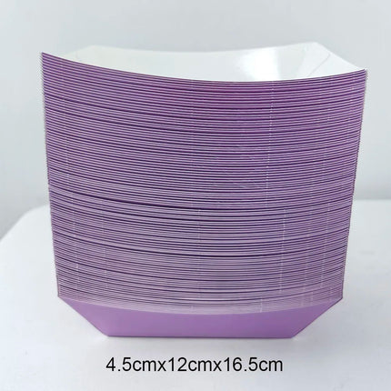 6/12/24 Solid Color Paper Food Trays Disposable Food Boat Black White Blue Yellow Popcorn Box Baby Showe Birthday Party Supplies
