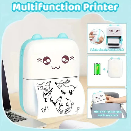 58mm Mini Portable Thermal Printer Wireless Bluetooth Mobile Pocket Photo Printer Memo Wrong Question HD Printing With USB Cable