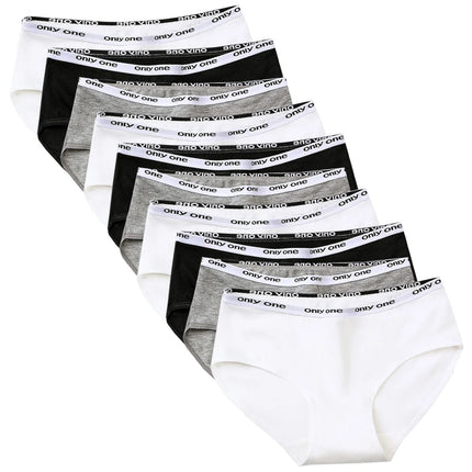 10pcs Pure Cotton Mid Waist Briefs Womens Sexy Basic Type Panties Girls Comfort Underpants Female Sport Underwears Lady Pantys