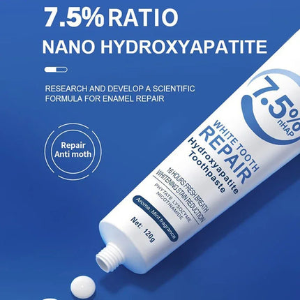 120g Whitening Toothpaste Hydroxyapatite Protect Gum Health Remove Plaque Stains Fresh Bad Breath Deep Clean Brightening Tooth ﻿