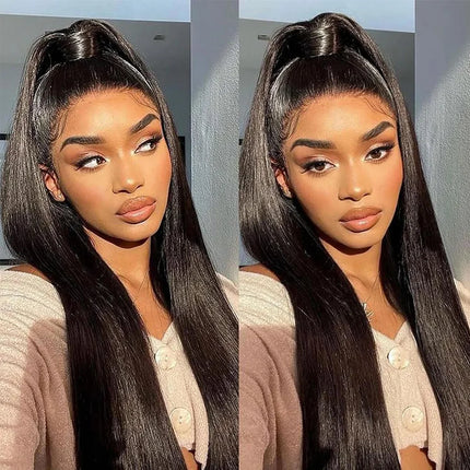 40 Inch Straight Lace Front Wig Human Hair 250% Density 13x6 Transparent HD Lace Full Frontal Glueless Wig Wear And Go Glueless Wigs Human Hair Pre Plucked