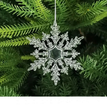 10Pcs Sparkling Snowflake Christmas Tree Hanging Pendant Decor Home Room Decoration Xmas Navidad DIY New Year Gift Wedding Decor