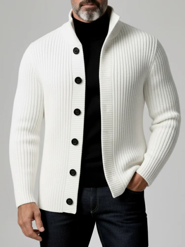 High Quality Spring Autumn Knit Cardigan Men Solid Color Smart Casual Single Breasted Outerwear Long Sleeve Knitted Sweatercoat