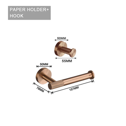 Brushed Rose Gold Brass Knurled Toilet Brush Holder Toilet Paper Holder Towel Bar Rail Rack Hanger Hook Soap Dish Hardware Set