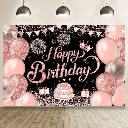 Happy Birthday Banner Backdrop Shiny Diamonds 18th Birthday Decoration Canvas 30th Party Photography Background