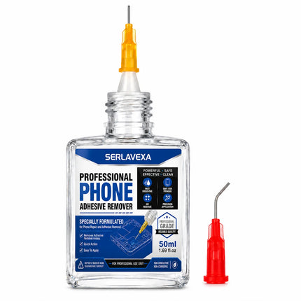 Phone Repair Glue and Adhesive Remover Kit with Precision Needle Tips and Cleaning Swabs for Screen Back Cover Frame Assembly