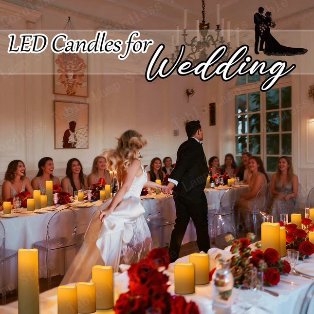9-300Pcs Led Candles for Wedding Artificial Candle Concert Flameless Candle Battery Operated Pillar Candle for Table Centerpiece