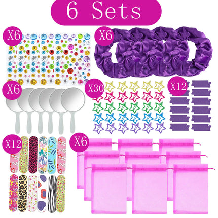 6/10/12Sets Spa Party Robes for Girls Kimono Girls Robe Gowns Kids Birthday Party Supplies Favors Sleepover Slumber Pajamas Part