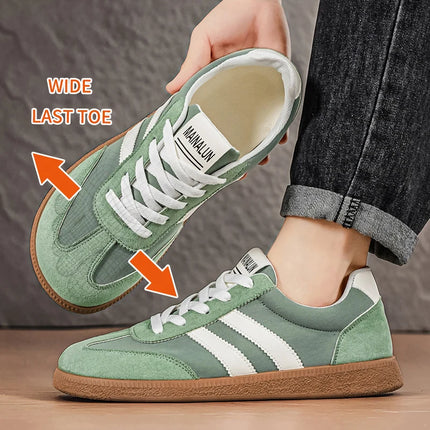 Men's Wide Width Sneakers - Large Size PU Upper & PVC Sole Low-Top Shoes Suitable for Indoor/Outdoor, Work, Travel,, Ca