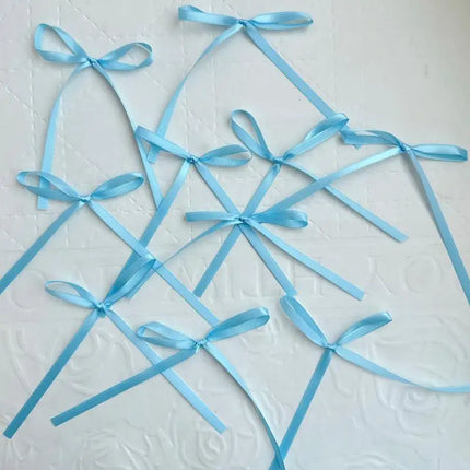 10Pcs Ribbon Bow Cake Toppers Pink Red Bow Cake Decor Love Couple Cake Topper Wedding Valentine's Day Dessert Decor Girl Favor