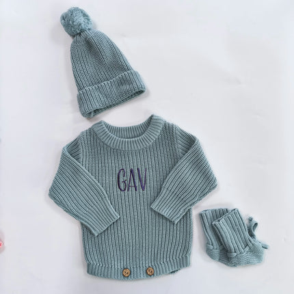 Personalized Embroidered Baby Sweaters Clothes Customization Long Sleeve Knitted Sweatshirt for Boys Girls Birthday Gift
