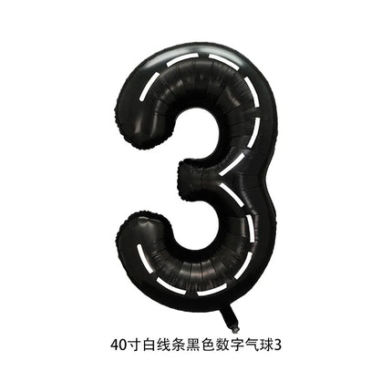 40'' Number Race Car Balloon Racetrack Balloon Truck Bike Wheels Tire Racing Car Theme Party Supplies Boys' Birthday Party Favor