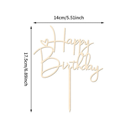 NUBECOM Happy Birthday Cake Topper Birthday Cake Decoration With Lettering & Heart Accents Happy Cake Toppers for Birthdays