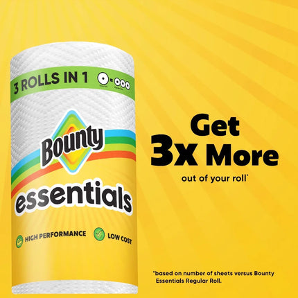 Essentials Paper Towels Select-A-Size, 2 Triple Rolls, White, 162 Sheets Per Roll