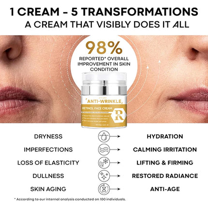 WANXI 50ml Retinol Face Cream Collagen Fade Fine Lines Brighten Skin Nourishing Facail Care Lifting Firming Korean Cream Essence