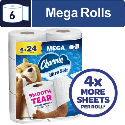 HOT-Charmin Toilet Paper Ultra Soft, 6 Mega Rolls