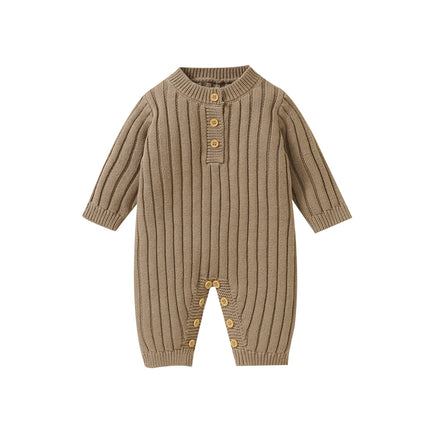 Newborn Baby Rompers Knitted Infant Boy Girl Jumpsuit Long Sleeve Autumn Toddler Bebes Clothes Fashion Solid 0-18M Overalls Warm