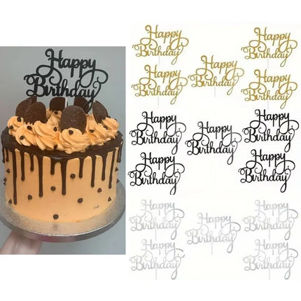 40pcs Happy Birthday Cake Topper Bling Sparkle Decoration Sign Happy Birthday Cake Topper Birthday Dessert Decoration