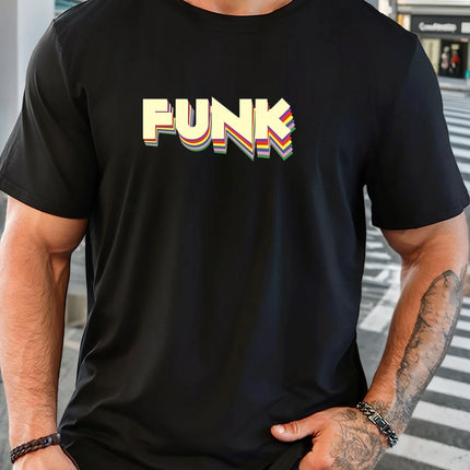 Men's T-Shirt 2025 New Arrival Retro Funk Graphic Vibrant 3D Typography Colorful Print Stylish Top Daily Casual