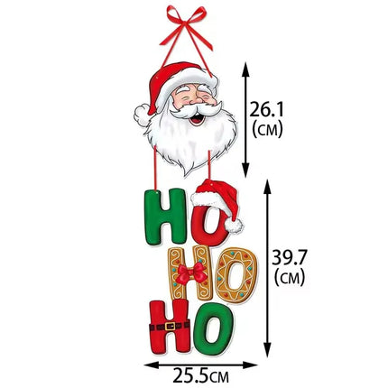 Merry Christmas Door Hanger, Santa Claus Snowman Xmas Tree Hanging Ornament, New Year Party Pendants for Home Christmas Decor