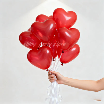 50/100pcs Red Heart Balloons Inflatable Latex Balloon for Valentine Day Wedding Party Anniversary Decoration Supplies Wholesale