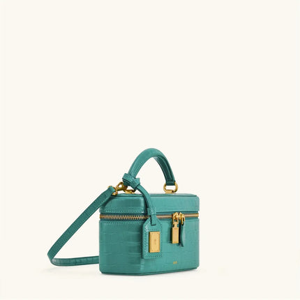 JW PEI Blue Textured Leather Crossbody Bag for Women,Designer Shoulder Purse, Chic Commuter Handbag Fashion Box Bag