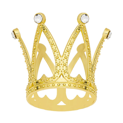 Mini Crown Cake Topper Crystal Headpiece Tiara Rhinestone Crown Cake Decoration for Wedding Birthday Baby Shower Party Favors