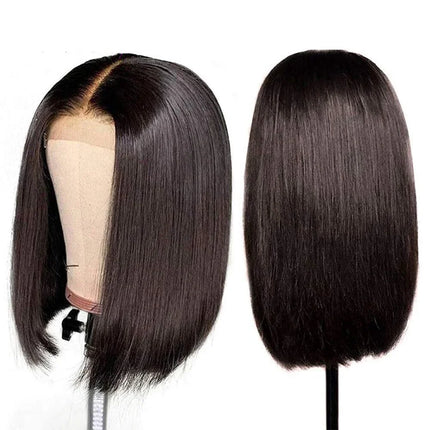 4X4 Lace Straight Human Hair Bob Wig Front Human Hair Swiss Skinlike Lace Wear and Go Wigs 100% Human Hair 2-5 Days Dalivery