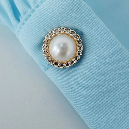 Women's Slim Dresses Bow Neck Puff Sleeve Solid Blue Belted Dress Elegant Dress Spring Summer Chic Dress Formal Work Dress