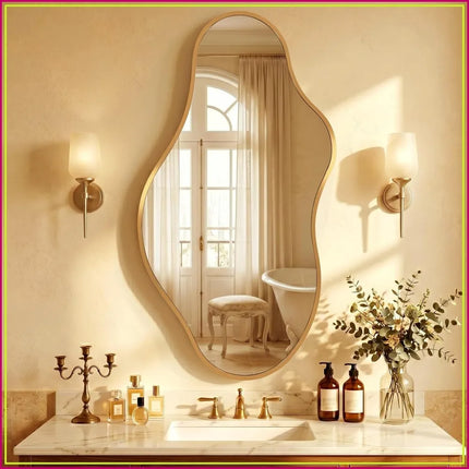 Bathroom Mirror Over Sink 24x43 Gold Aluminum Frame Wall Decor