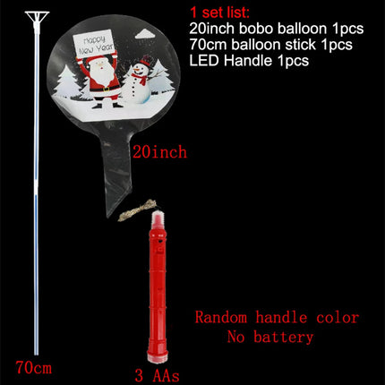 5-30pcs LED Bobo Balloons Santa Claus Transparent LED Light Up Balloons Glow Bubble Balloons New Year Christmas Party Decoration