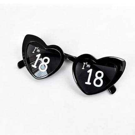 I'm 30th 40th 50th 60th Birthday Party Glasses Personalised Heart Shaped Sunglasses for Women Men Birthday Gift Party Supplies