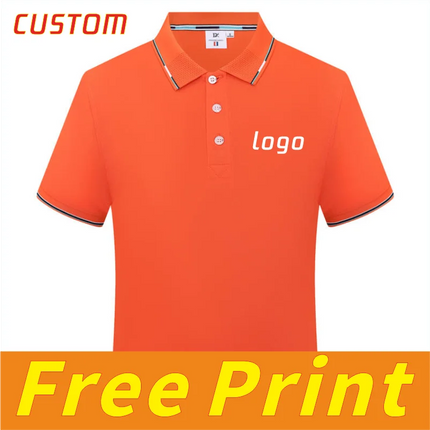 Casual polo shirt, short sleeved T-shirt, men's and women's shirt, personalized customization, printed logo image, embroidered l