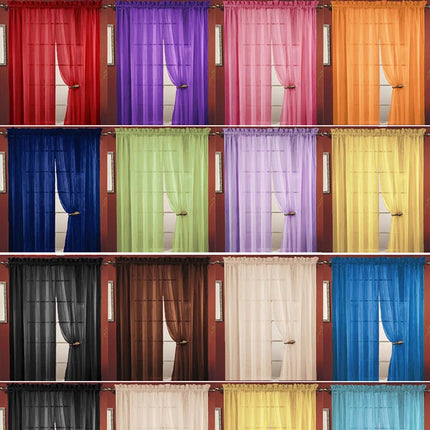 Transparent Window Gauze Solid Color Wedding Glass Gauze Household Products Light Luxury Style Easy To Install Curtains