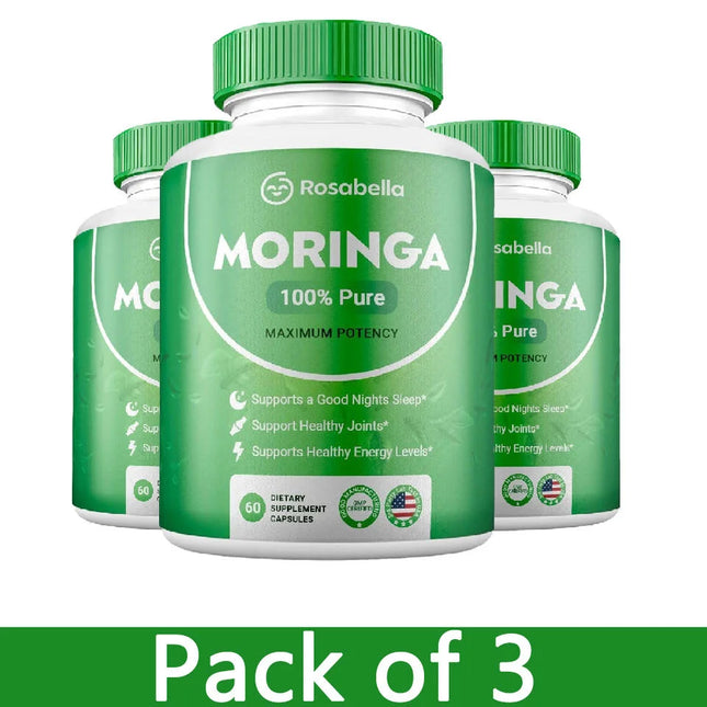Moringa Powder Capsules - 800mg of Pure Nutrient-Rich Moringa Powder,A Natural Green Antioxidant Superfood,Energy Immune Support