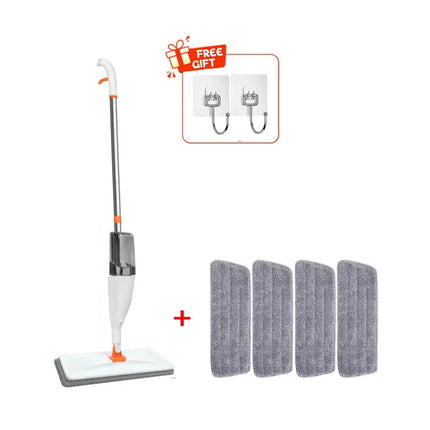 Large Household Spray Mop with Replaceable Microfiber Pad Wet & Dry Cleaning Rotating Broom Microfiber Pads for Home Cleaning