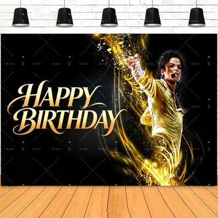 Michael Jacksons Birthday Party Decorations Fans Party Supplies Cake Topper Balloons Background Photo Studio Photography Props