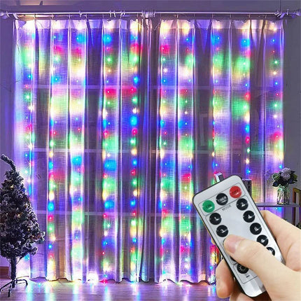 Remote Control Festoon Curtain 100/600LED String Lights Garland USB Fairy Garland Lights Christmas Decoration Bedroom Home Party