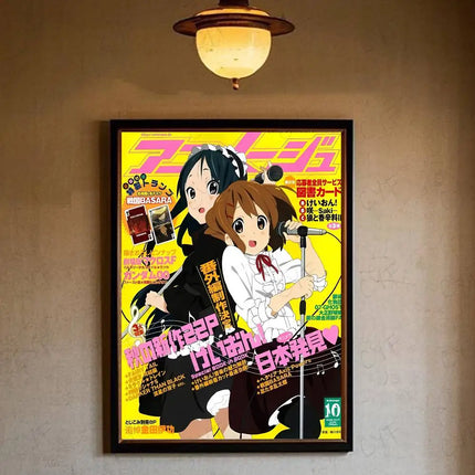 Anime Kawaii Girl K-On Cute Poster HD art sticky wall waterproof home living room bedroom bar aesthetic decoration