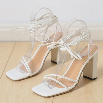 New Summer Fashionable Sexy Cross Belt Stiletto Sandals Elegant Banquet Party High Heels Sandals Summer Wedding Footwear