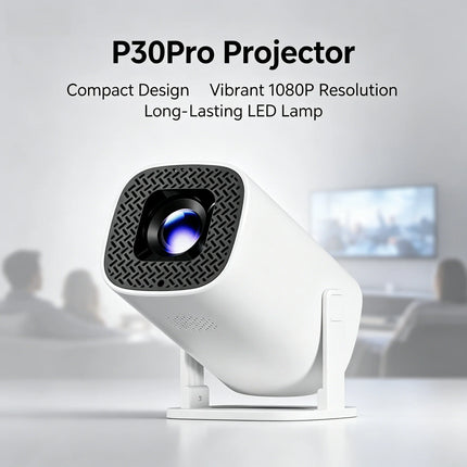 P30PRO Smart Projector Android 14 WiFi6 Bluetooth5 Native 720P 4K Video Decoding Wireless Screen Mirroring Portable Home Cinema