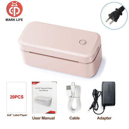 Marklife X4 Thermal Label Printer Bluetooth Small Shipping Label Printer 4X6 inch Compatible with iPhone Android Mac Window