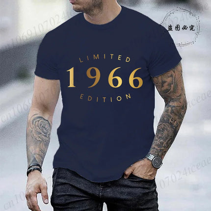 60th Birthday T Shirt,Limited Edition 60th Tee,Perfect Birthday 1966 Gift for Her Him, Men's Birthday Party Tops Tees T-Shirts