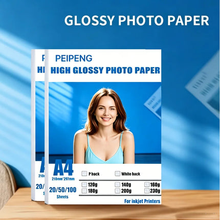 A4 20 Pcs Photo Printing Paper Photo Paper For Inkjet Printers Glossy Single-Sided Photo Paper Coated Paper  8.27*11.69 Inch