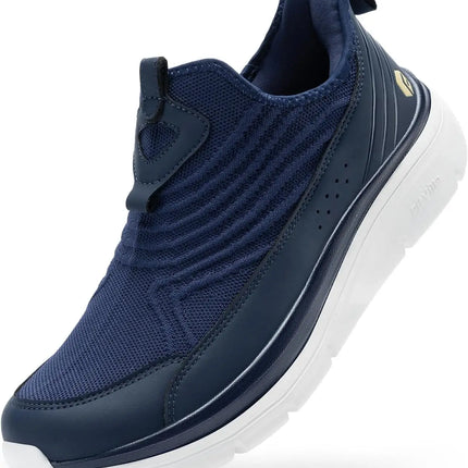 FitVille Men'S Extra Wide Hands-Free Slip-On Walking Sneakers, Lightweight Breathable Orthopedic Shoes With Arch Support, Foot Pain Relief For Swollen Feet