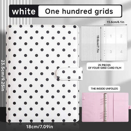 A5 6-Hole Loose Leaf Polka Dots Binder Photocards Collect Book Kpop Photo Albums Diary Agenda Planner Cover Cash Budget Storage