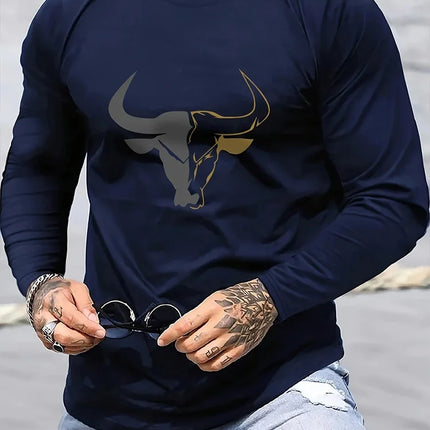 2025 3D USA American Flag Printed Men's Long-Sleeved T-Shirt Daily Warm-Up Men's Shirt For Autumn/Winter Street Fashion T-Shirt
