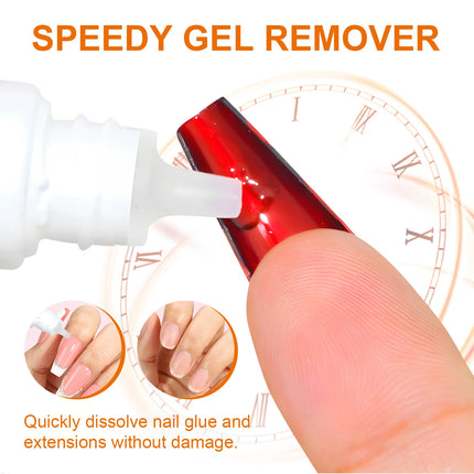 TWOING False Nail Tips Solid Adhesives Gel Remover Nail Liquid Easy To Soften Remover Press On Nails Gel Fake Tips Remover Tools