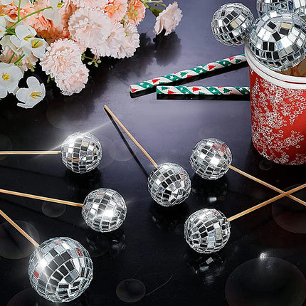 2-10cm Mirror Disco Ball 70s Party Decorations Reflective Hanging Ornaments for Birthday Party Cake Decoration Wedding Supplies