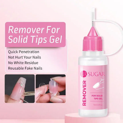 Needle Tube Nail Glue Remover for Press on Nails, Fast Acting Dissolver Liquid for UV Gel Tape, Solid Glue & Acrylic Nails